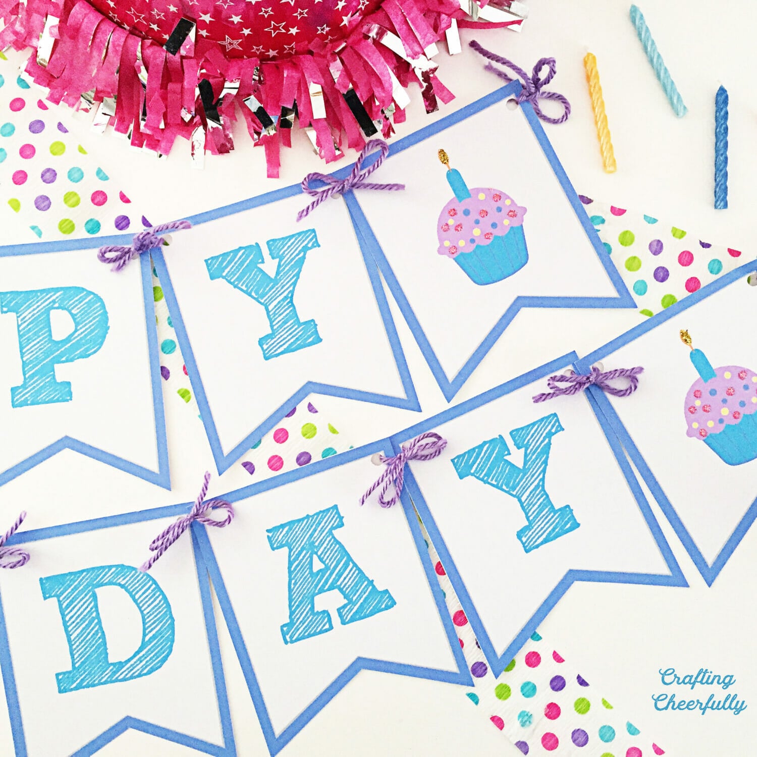 free printable happy birthday banner! - crafting cheerfully